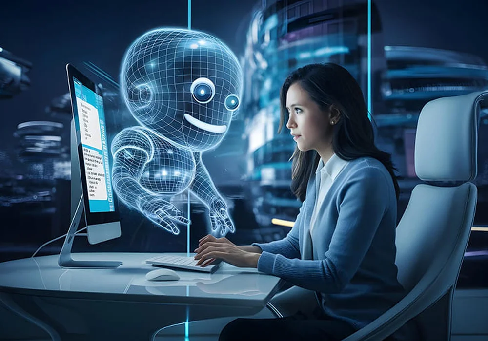 Website AI Chat Assistant technology illustration